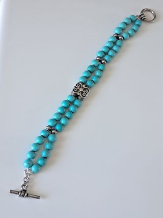 Pulsera y pendientes turquesa plata