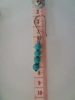 Pulsera y pendientes turquesa plata