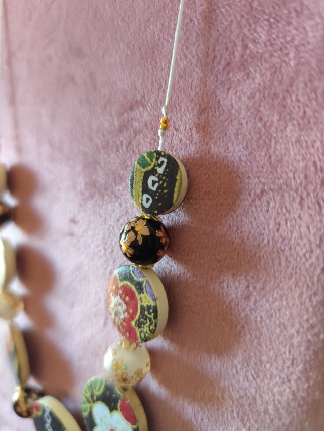 Collana Decoupage carta origami Giapponese