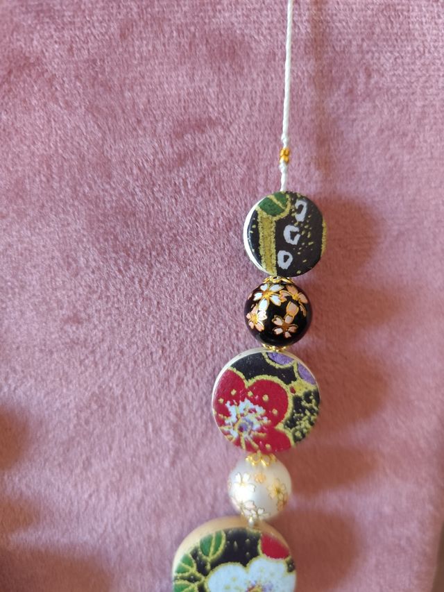 Collana Decoupage carta origami Giapponese
