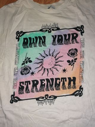 Camiseta blanca 'Own Your Strength' talla Xs