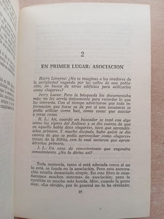 El libro de la memoria. Lorayne y Lucas.