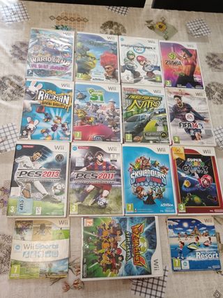 Wii negra + 13 juegos + accesorios