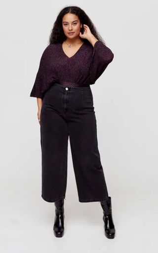 Top corto Promod violeta brillante