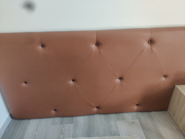Cabecero cama marrón - Piel sintética