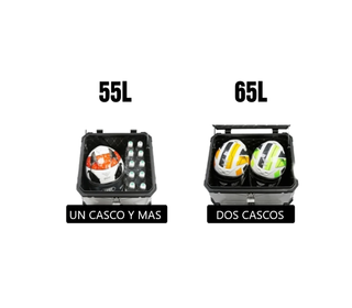 Baul para moto 65L aluminio con Respaldo