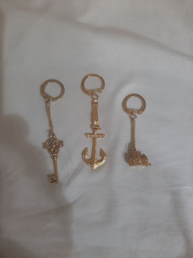 3 Portachiavi oro: ancora, chiave, duomo milano