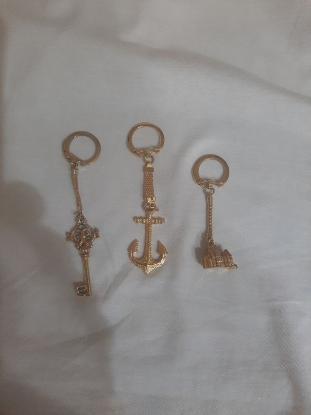 3 Portachiavi oro: ancora, chiave, duomo milano