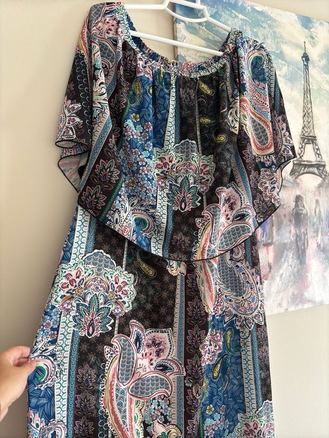 Vestido largo estampado talla grande