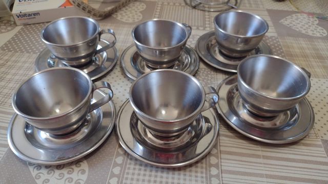 Set tazzine caffè acciaio 