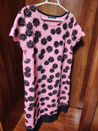 Vestido Select flores rosa-negro L