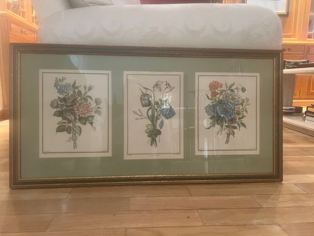 Tríptico flores - Cuadro enmarcado