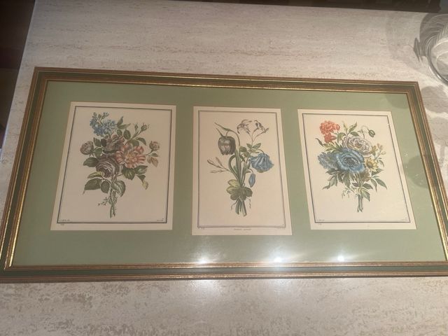 Tríptico flores - Cuadro enmarcado