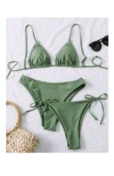 Bikini Shein Verde XS - 3 piezas