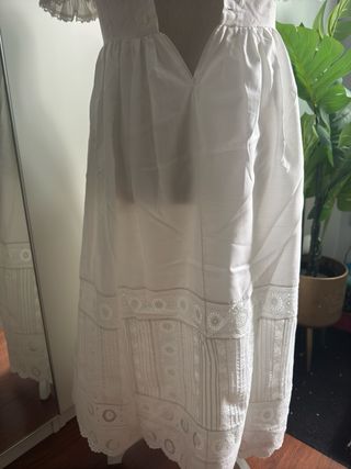 Vestido comunión niña blanco estilo romántico