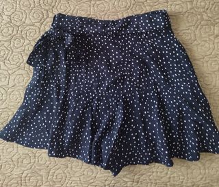 Falda pantalón lunares - negra y blanca