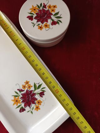 Cajita y bandeja vintage | Flores