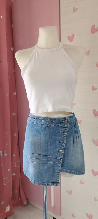 Mini Falda Vaquera-Azul