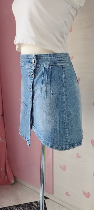 Mini Falda Vaquera-Azul