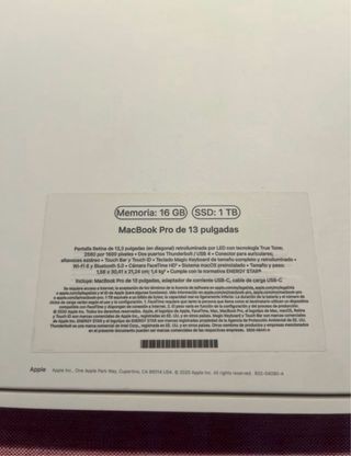MacBook Pro 13" M1 16GB 1TB