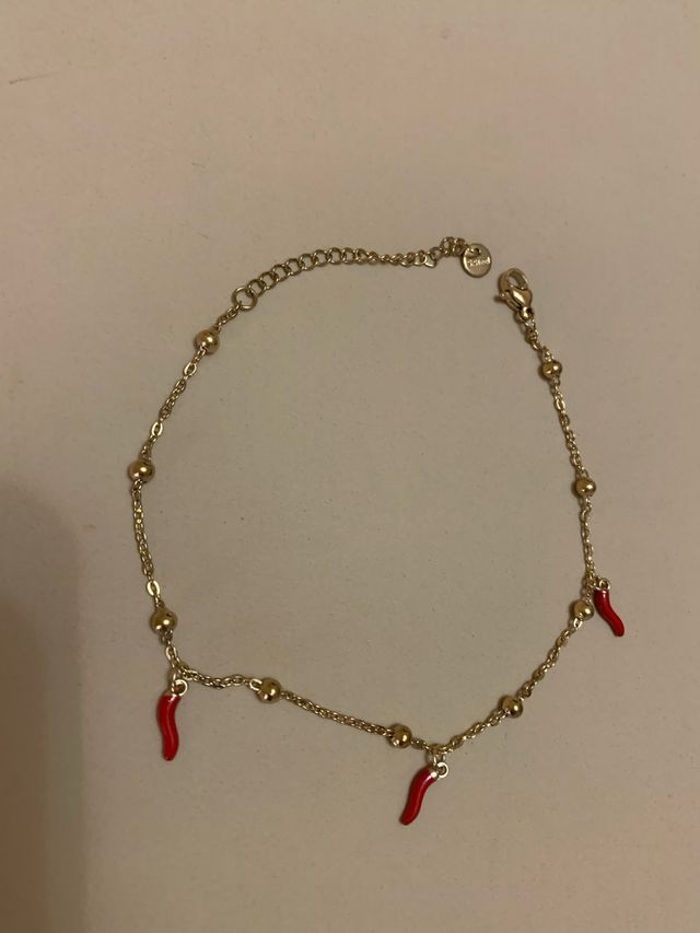 Cavigliera oro con peperoncini