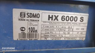 Generador SDMO HX 6000 S - 6000W 