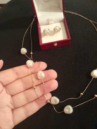 Collar y pendientes Surkana dorados (Golfi 14k)