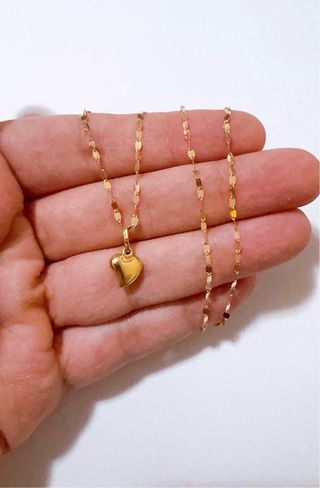 Collana con cuore curvo in oro 18kt 750