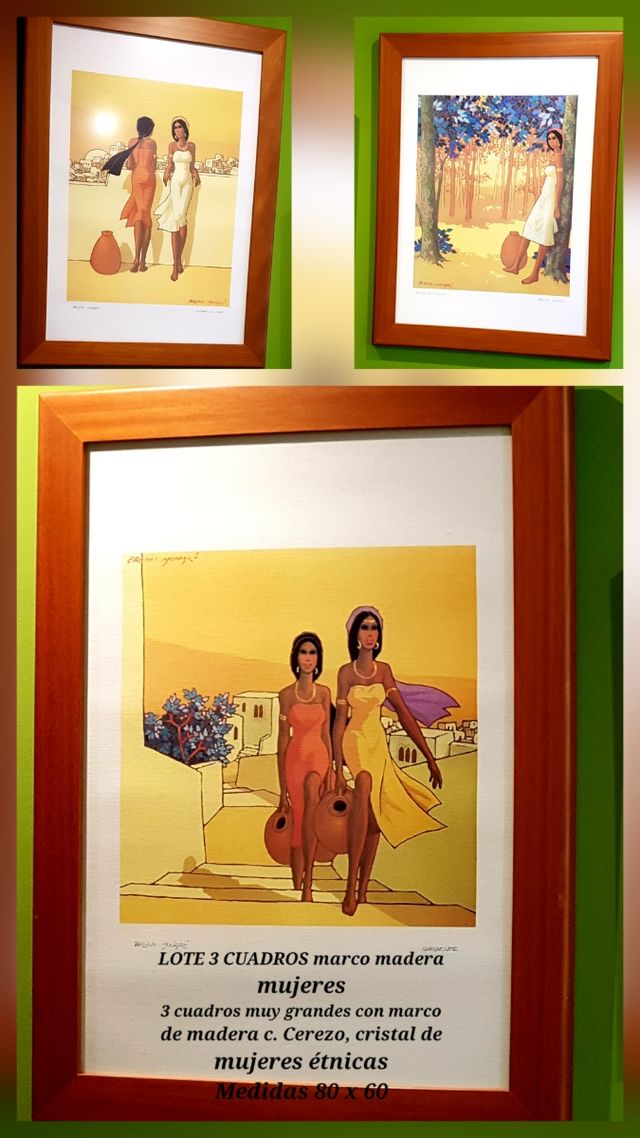 3 Cuadros Bruno Munari - Mujeres