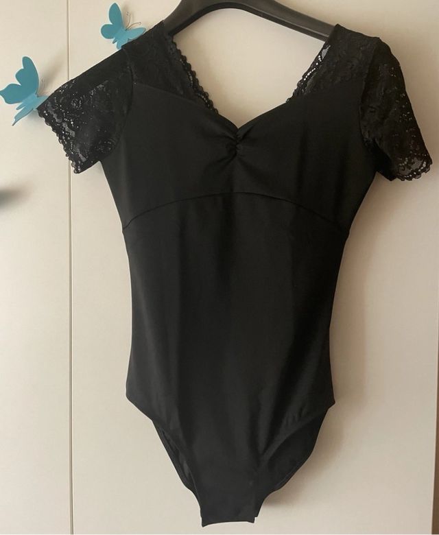 Body danza nero pizzo tg S/42