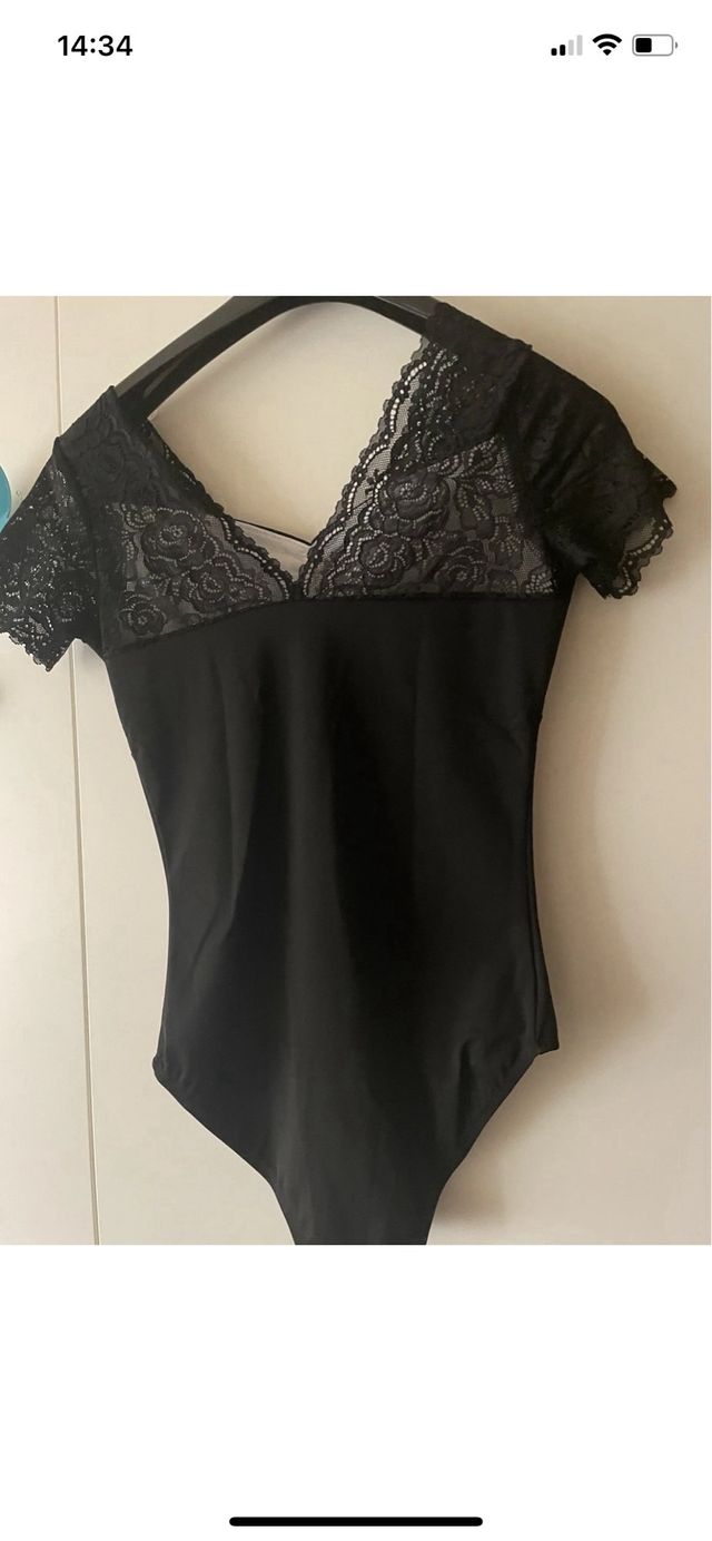 Body danza nero pizzo tg S/42