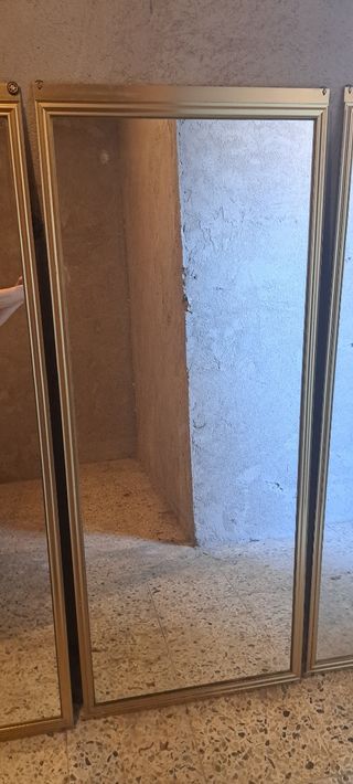 Mampara baño 3 piezas dorada