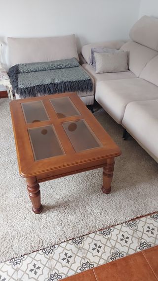 Mesa centro madera - cristal