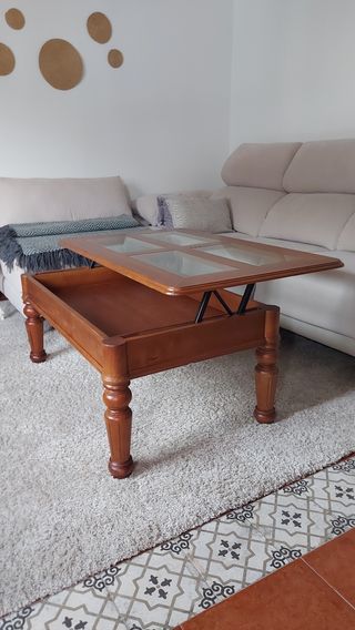 Mesa centro madera - cristal