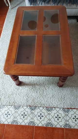 Mesa centro madera - cristal