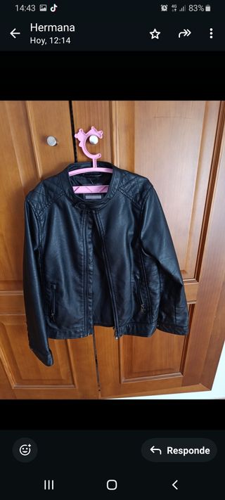Chaqueta cuero niño - negra