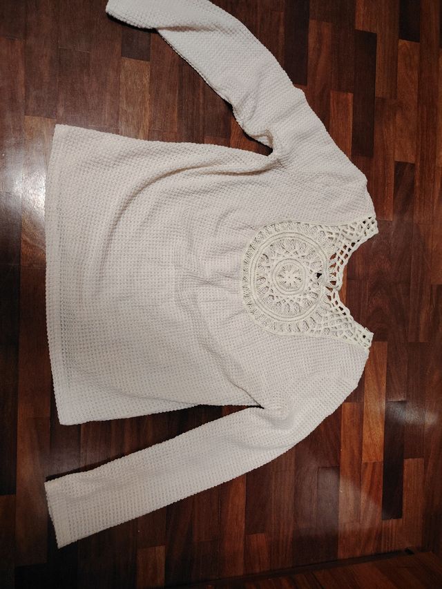 Jersey blanco manga larga