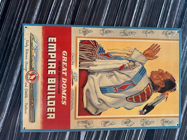 Placa vintage tren Empire Builder