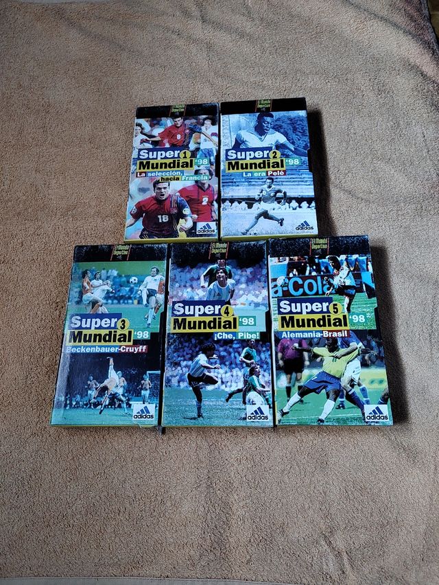 5 cintas VHS Súper Mundial 1998