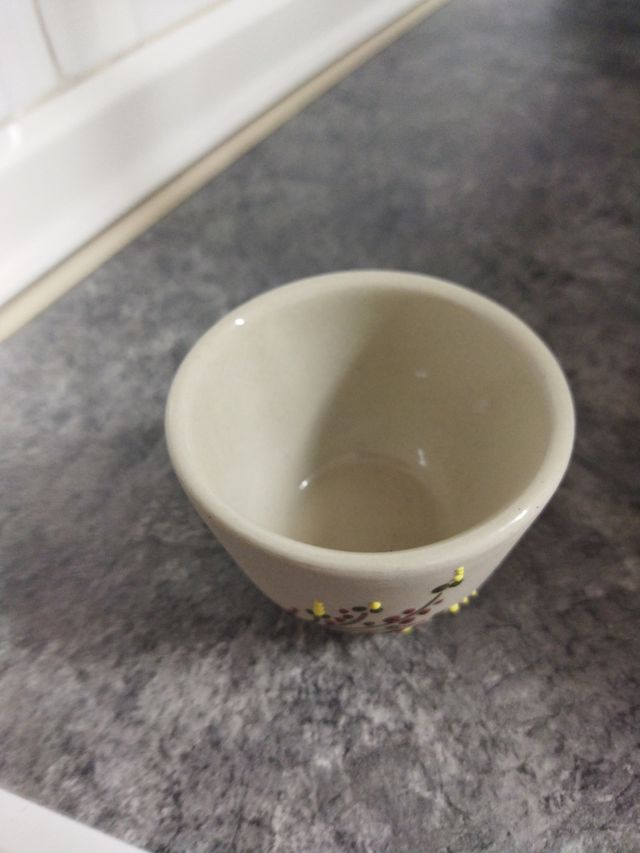 Botella licor + 6 vasitos cerámica