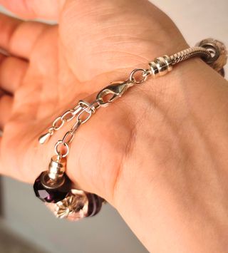Pulsera abalorios rosa-morada