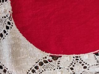 Tovaglietta thè vintage pizzo rossa