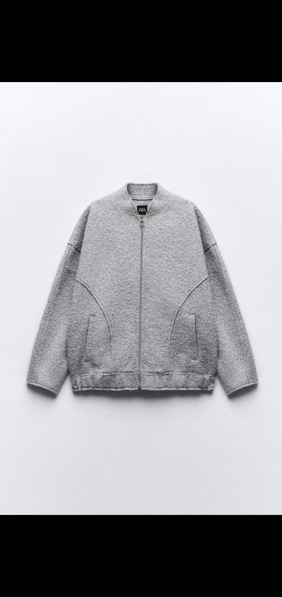 Cazadora Bomber Zara Gris - Oversize