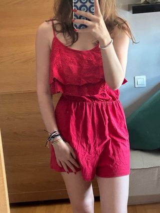 Mono rojo volantes - verano