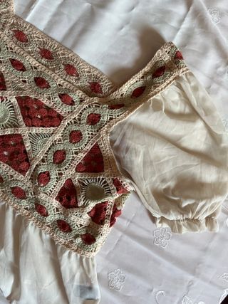 Blusa beige crochet - Talla única