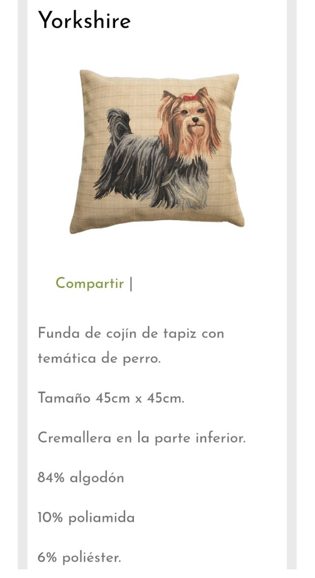 Cojín decorativo Yorkshire Terrier