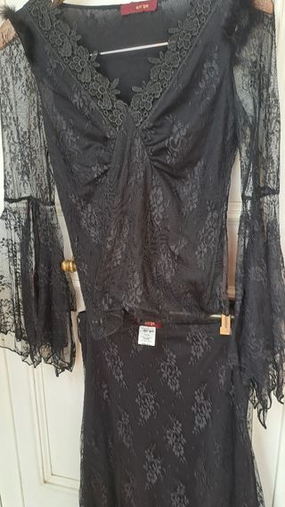 Conjunto fiesta negro encaje an ge M
