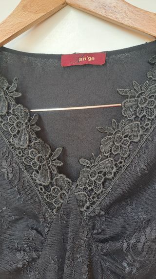Conjunto fiesta negro encaje an ge M