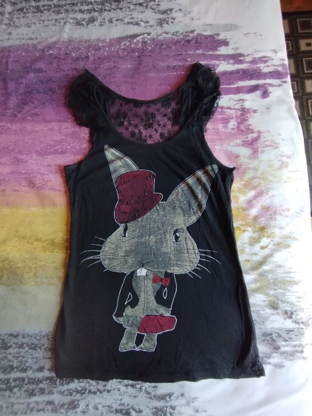 Camiseta negra sin mangas - Talla M