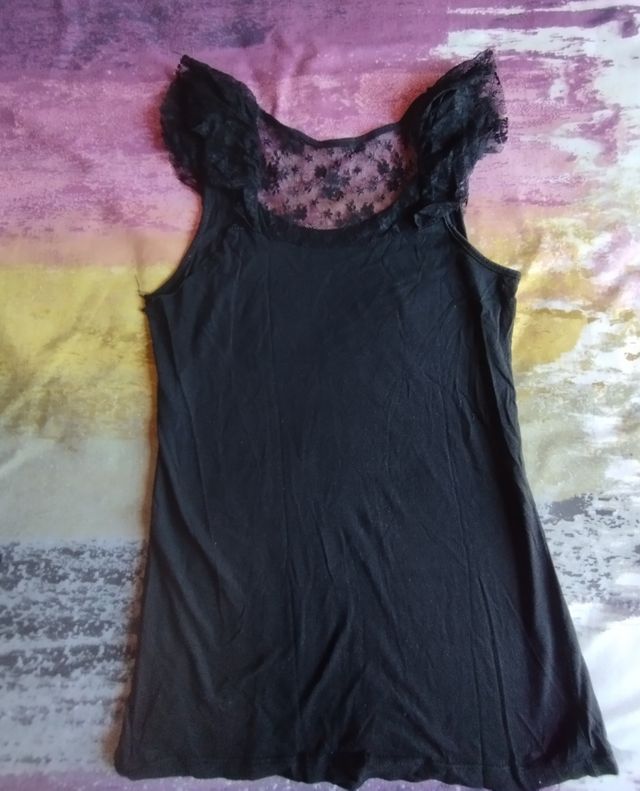 Camiseta negra sin mangas - Talla M